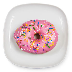 Vanilla Sprinkles doughnut on a plate